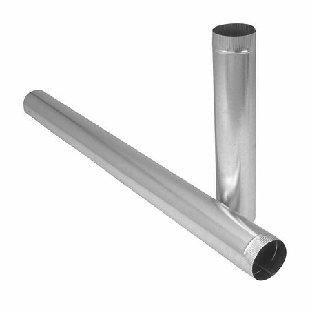 GRAY METAL Imperial Duct Pipe, 6 in Dia, 24 in L, 24 Gauge, Galvanized Steel, Galvanized GV0379